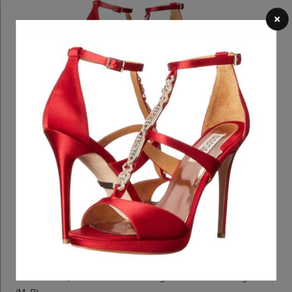 Badgley Mischka red satin sandals
